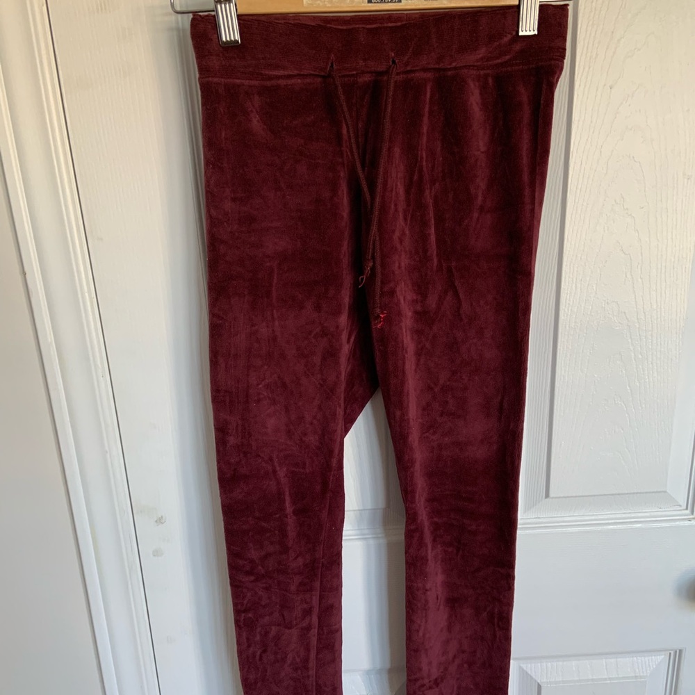Bluenotes, Maroon Velvet Leggings, Size: X Small